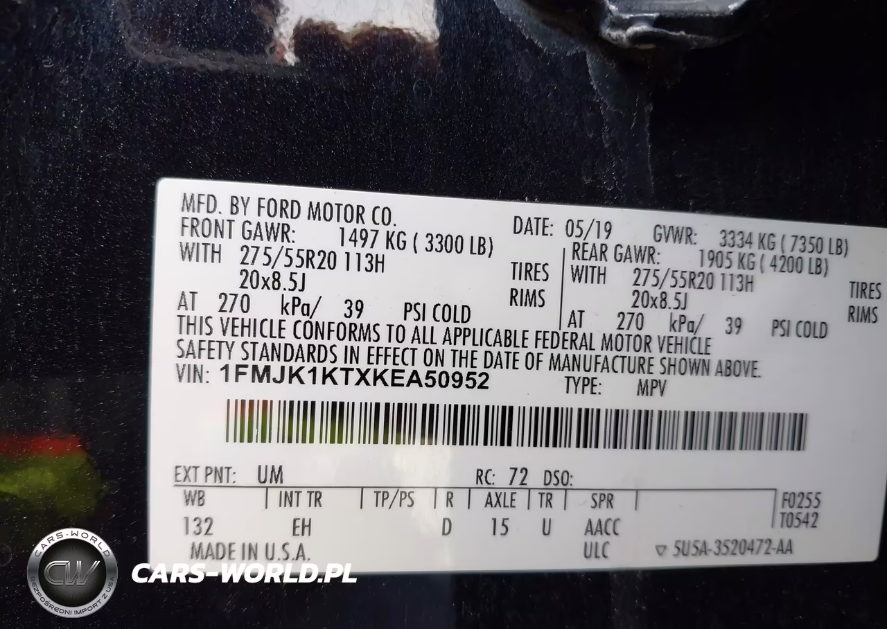 2019 Ford Expedition Max Limited VIN:1FMJK1KTXKEA50952 - 9
