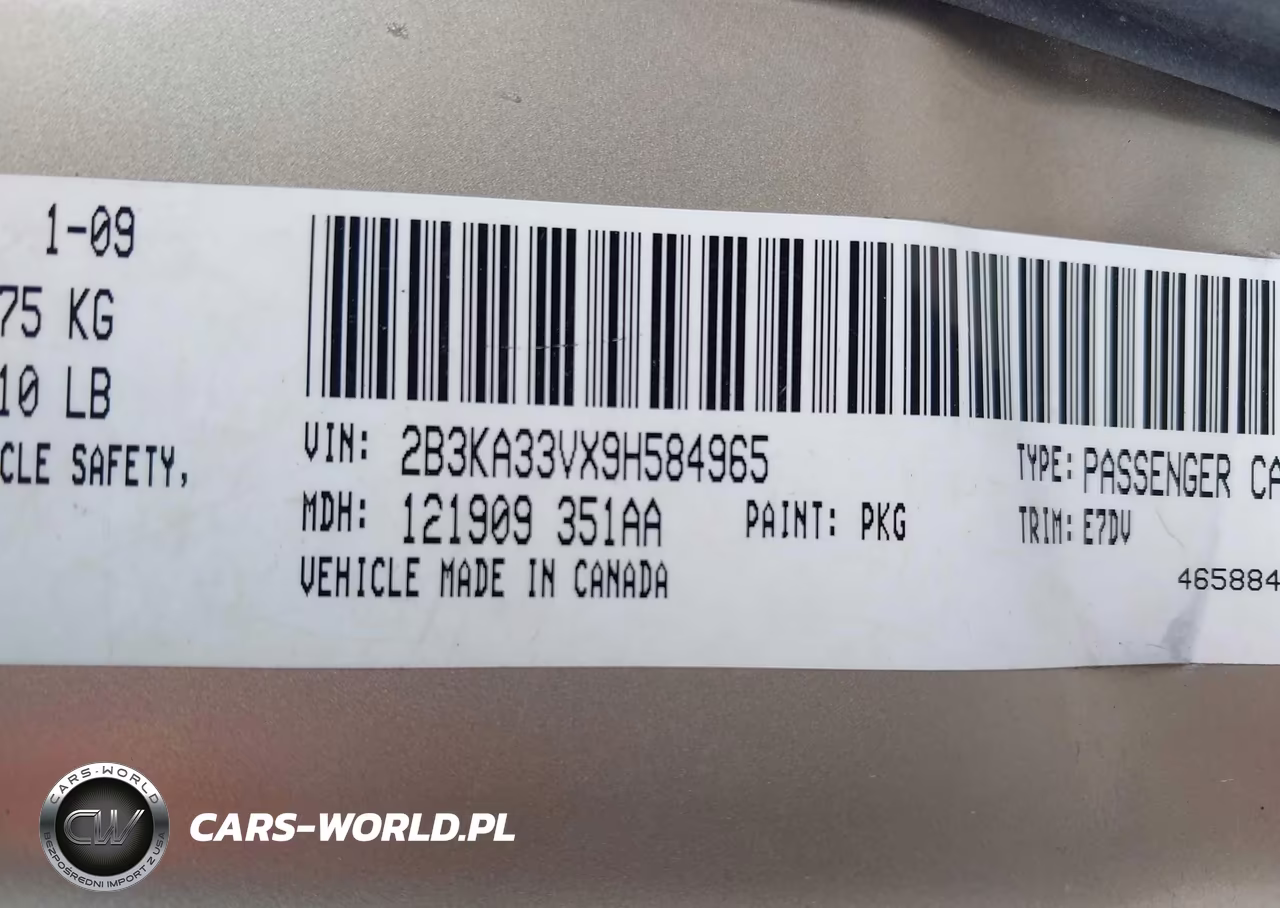 2009 Dodge Charger Sxt VIN:2B3KA33VX9H584965 - 9
