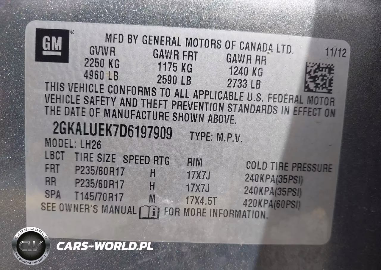 2013 GMC Terrain Slt-1 VIN:2GKALUEK7D6197909 - 9