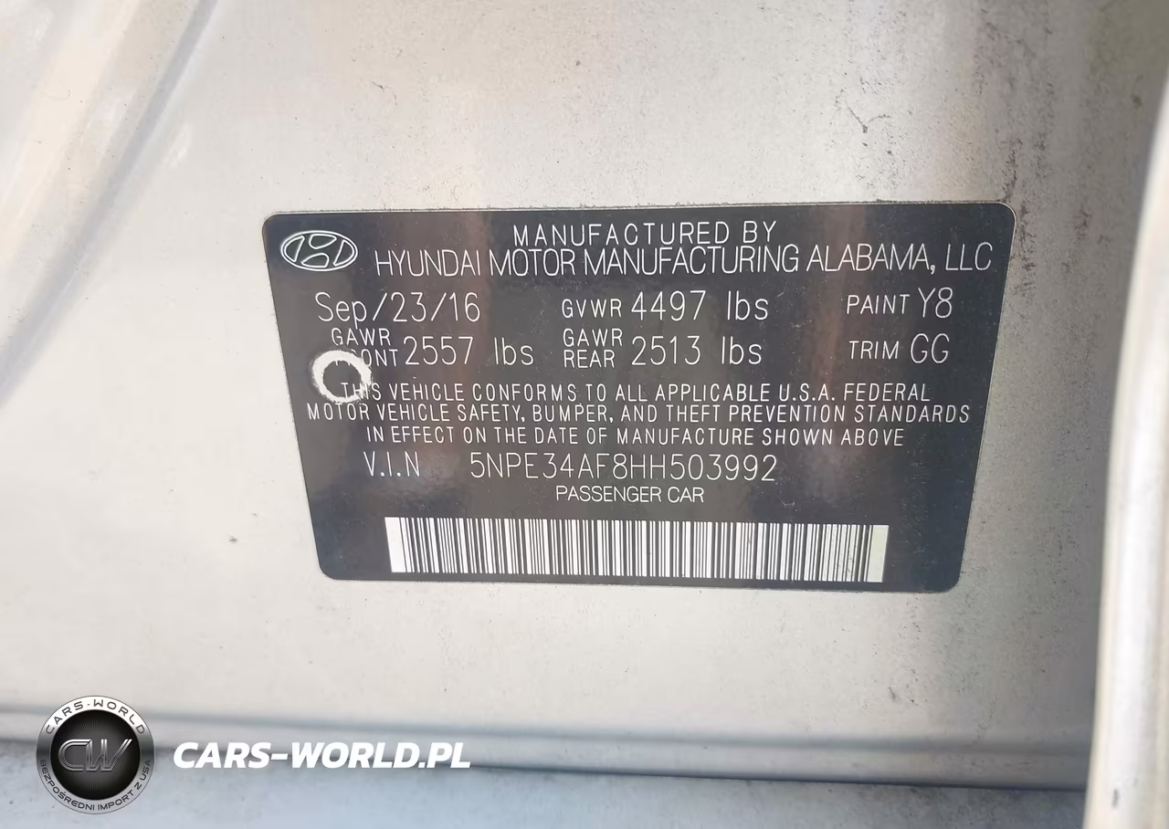 2017 Hyundai Sonata Sport VIN:5NPE34AF8HH503992 - 9