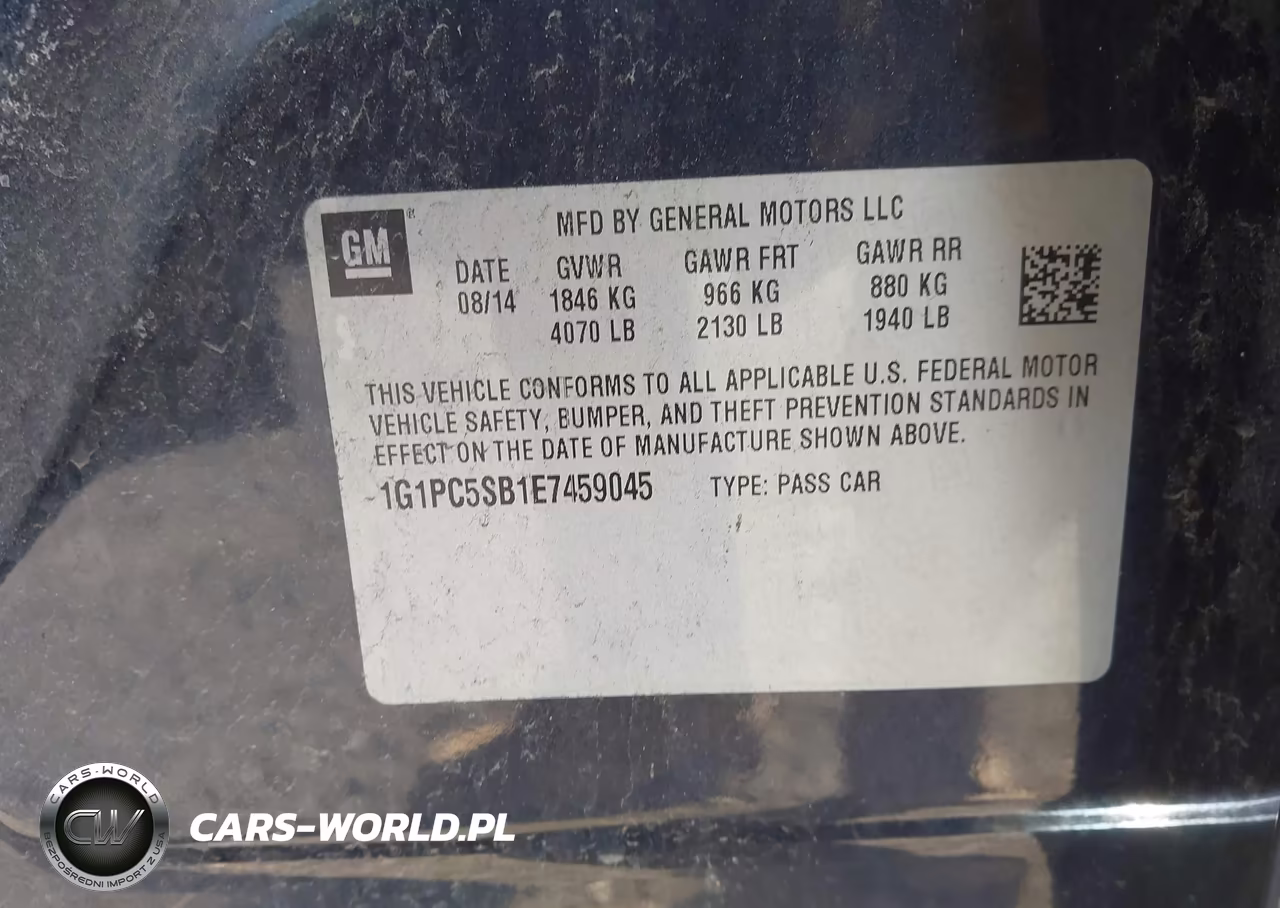 2014 Chevrolet Cruze 1Lt Auto VIN:1G1PC5SB1E7459045 - 9