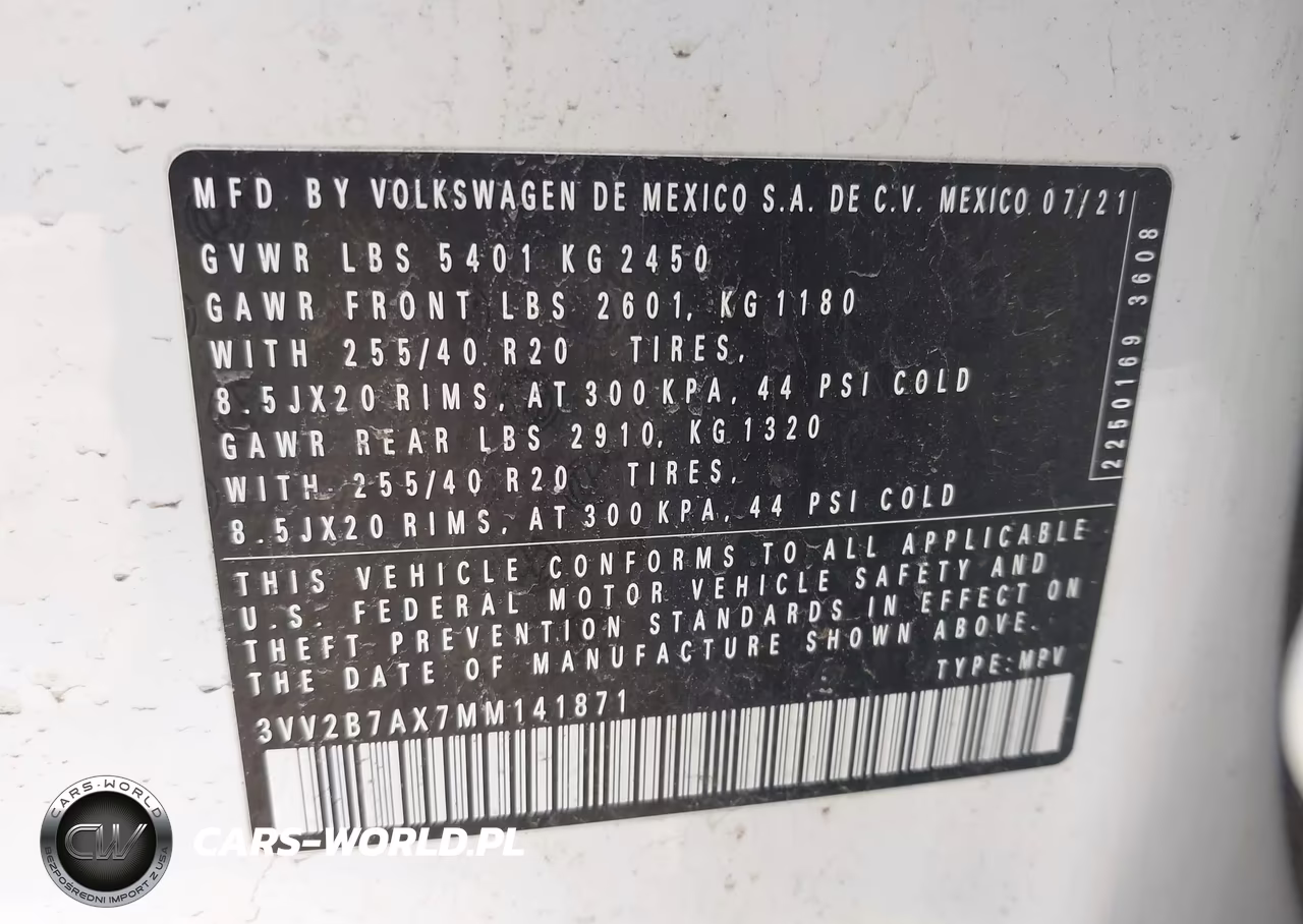 2021 Volkswagen Tiguan 2.0T Se-2.0T Se R-Line Black-2.0T Sel VIN:3VV2B7AX7MM141871 - 9