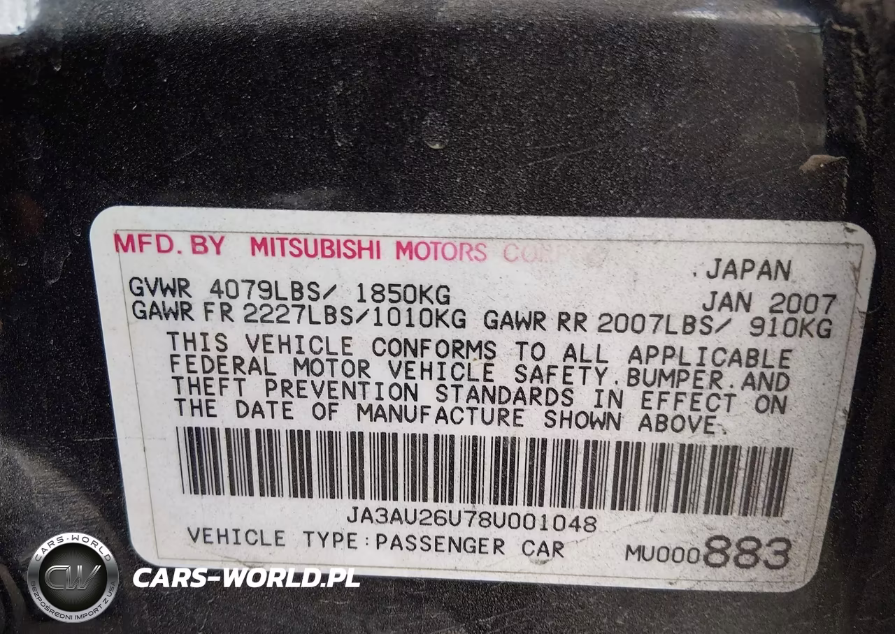 2008 Mitsubishi Lancer De-Es VIN:JA3AU26U78U001048 - 9