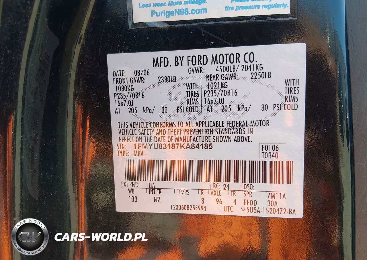 2007 Ford Escape Xlt-Xlt Sport VIN:1FMYU03187KA84185 - 9
