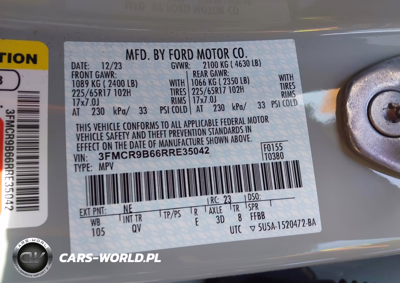 2024 Ford Bronco Sport Big Bend VIN:3FMCR9B66RRE35042 - 9