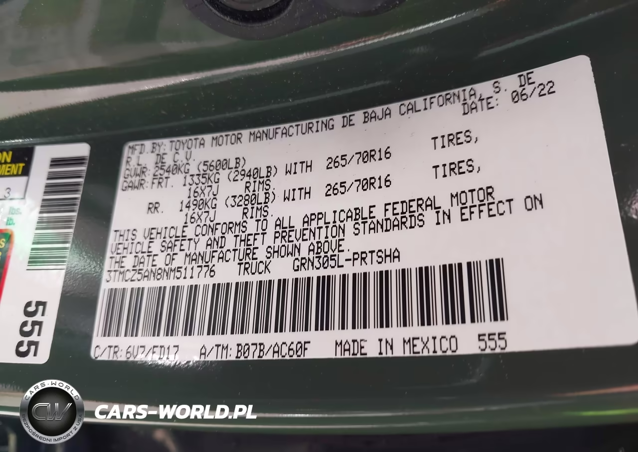 2022 Toyota Tacoma 4Wd Trd Off Road VIN:3TMCZ5AN8NM511776 - 9