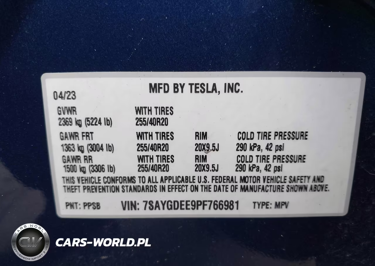 2023 Tesla Model Y VIN:7SAYGDEE9PF766981 - 9