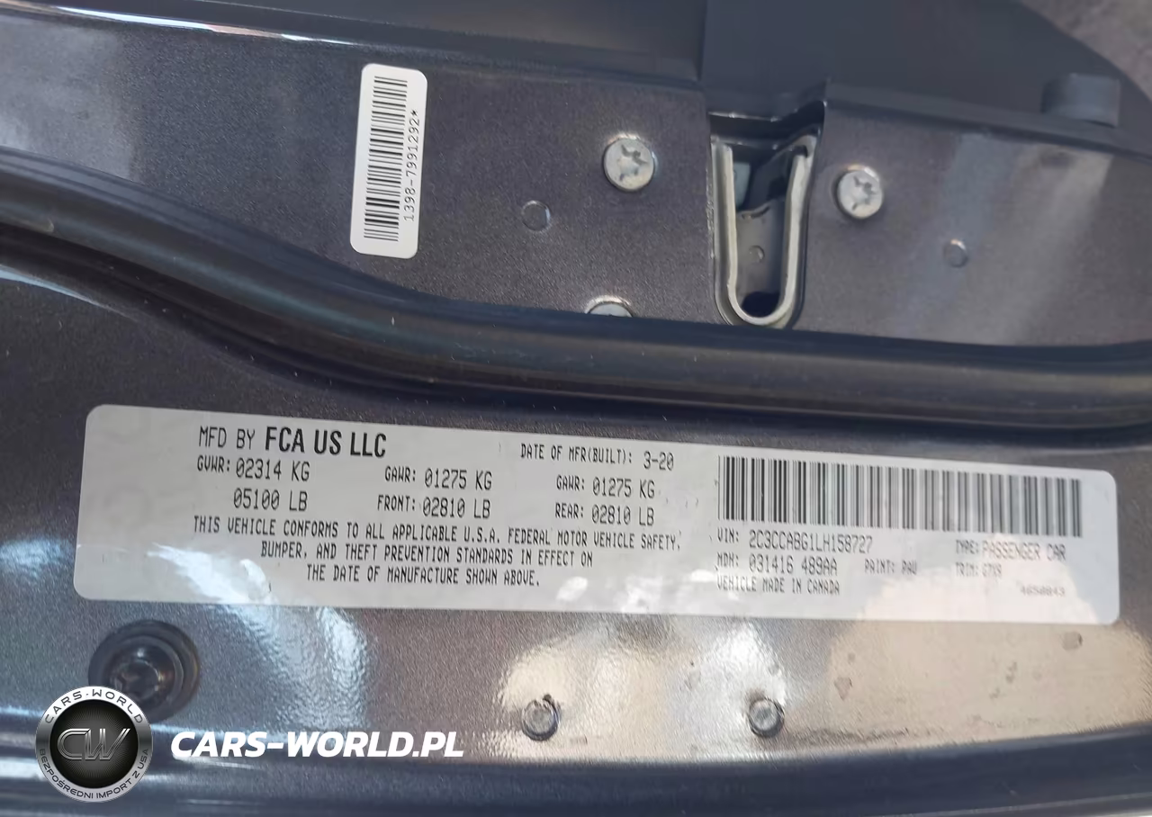 2020 Chrysler 300 300S VIN:2C3CCABG1LH158727 - 9