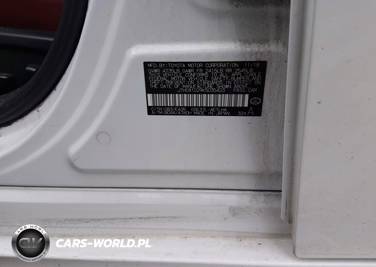 2019 Lexus Is 300 VIN:JTHC81D29K5035423 - 9