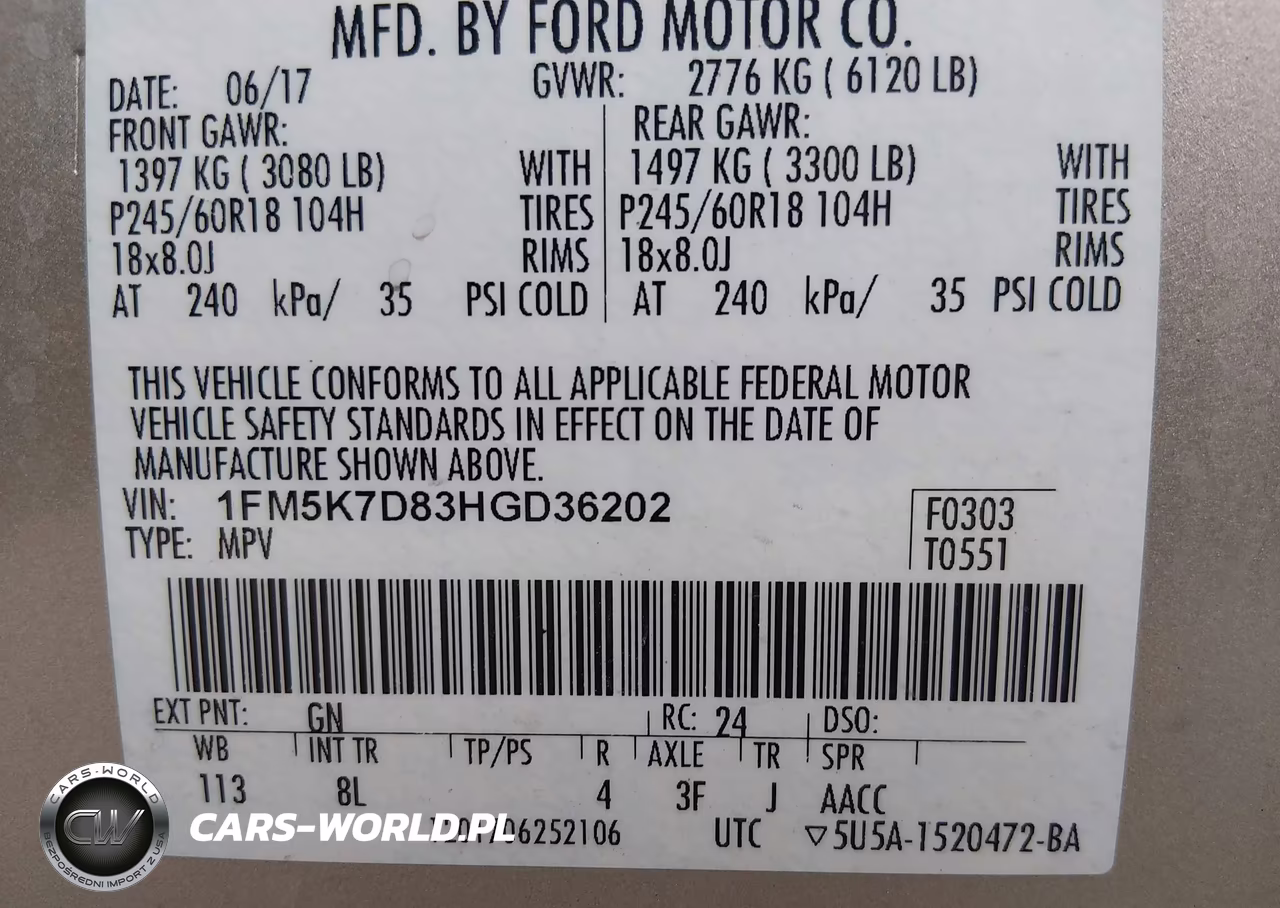 2017 Ford Explorer Xlt VIN:1FM5K7D83HGD36202 - 9