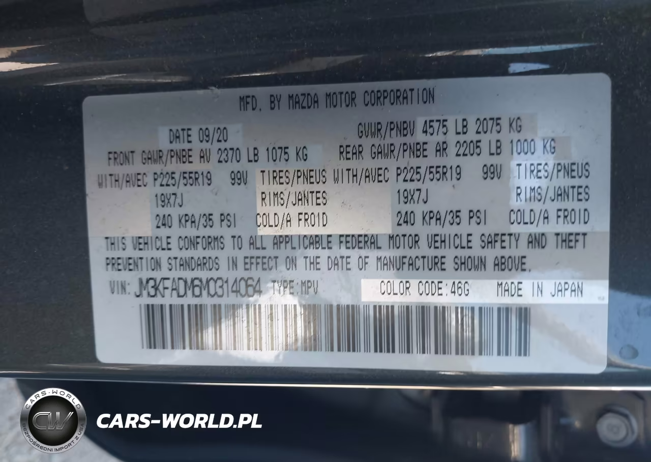 2021 Mazda Cx-5 Grand Touring VIN:JM3KFADM6M0314064 - 9