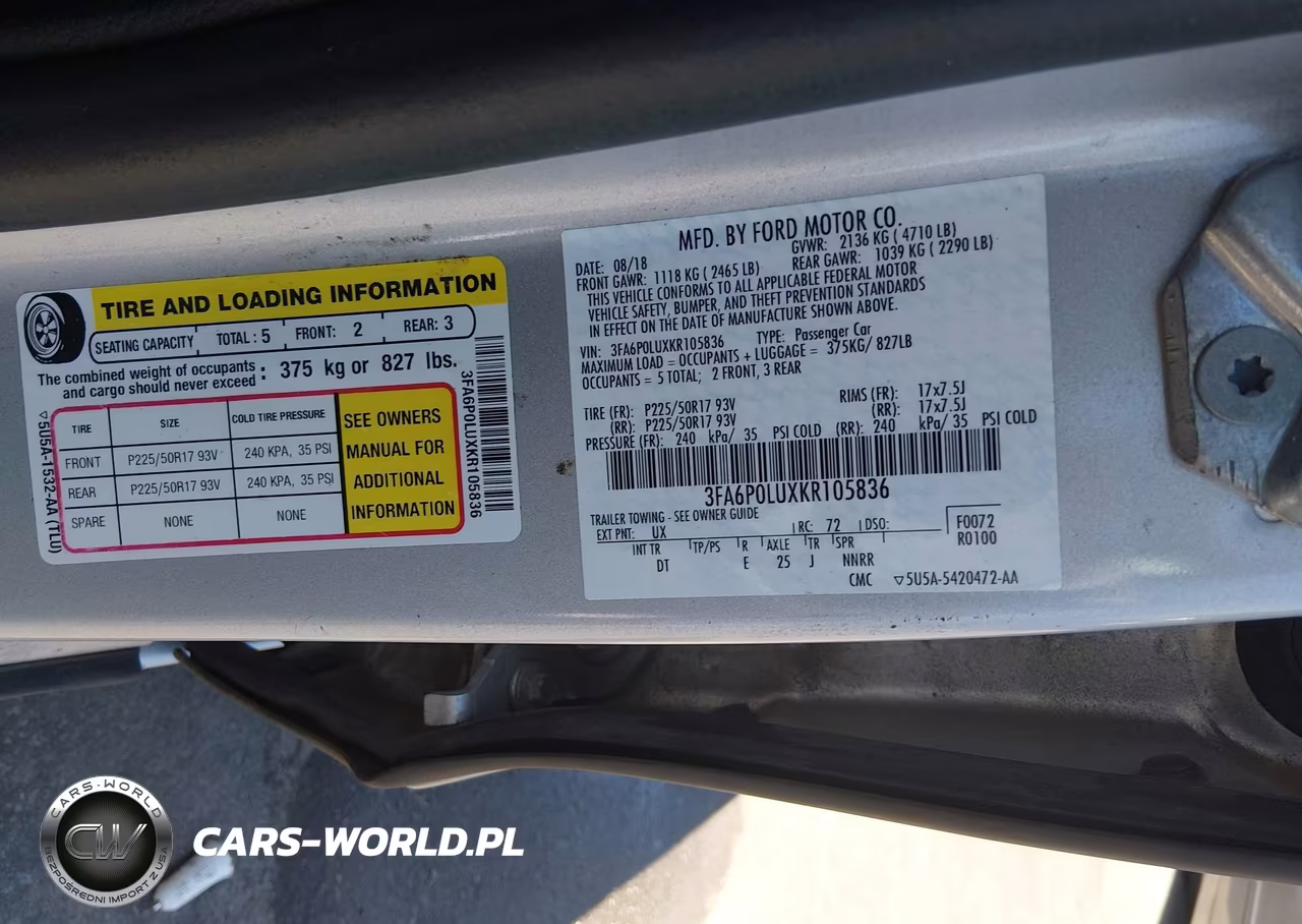 2019 Ford Fusion Hybrid Se VIN:3FA6P0LUXKR105836 - 9