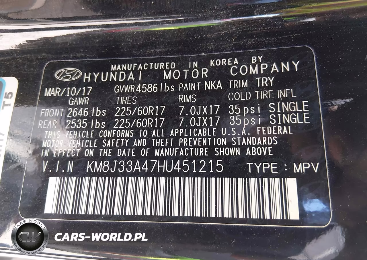 2017 Hyundai Tucson Se VIN:KM8J33A47HU451215 - 9