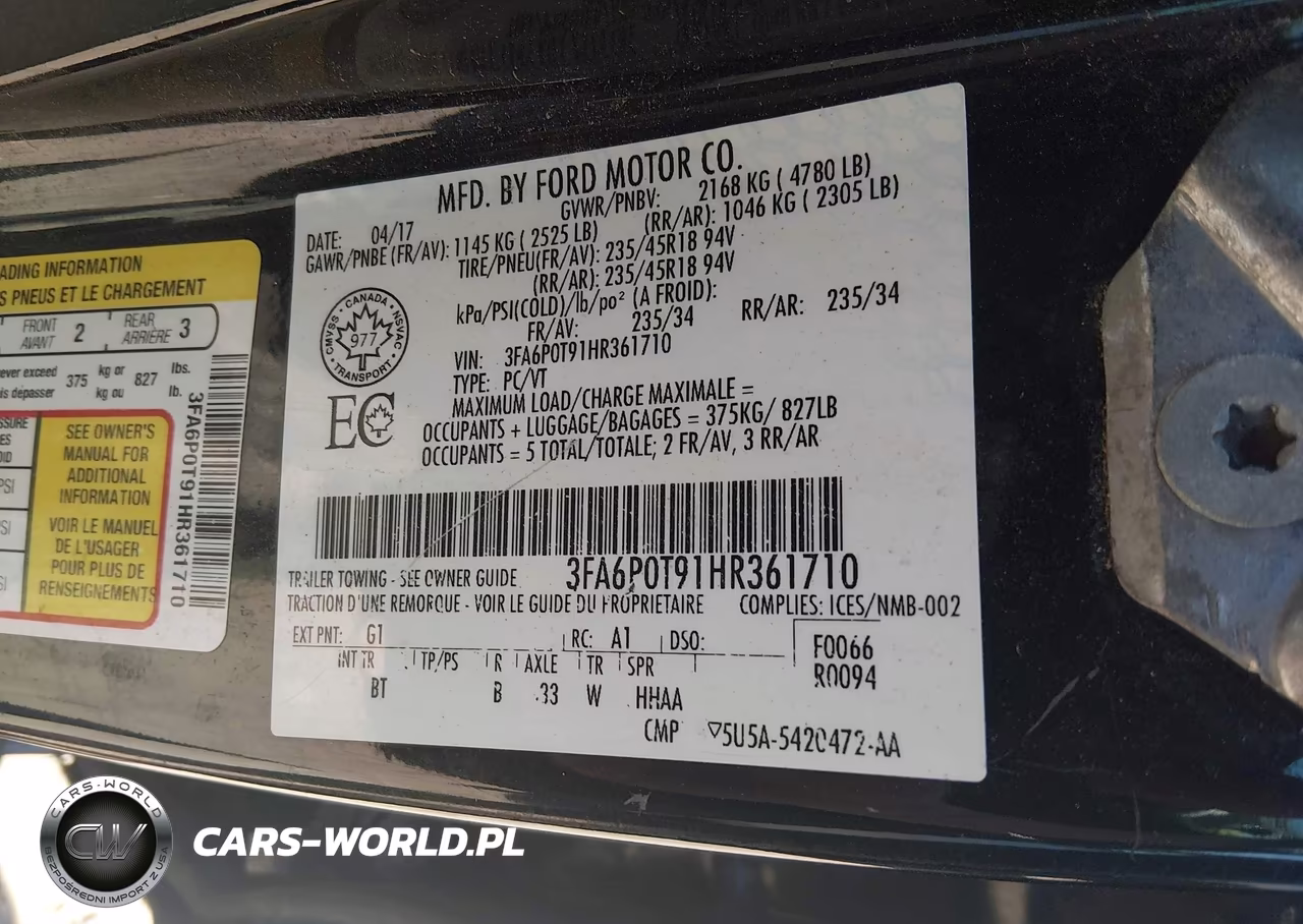 2017 Ford Fusion Se VIN:3FA6P0T91HR361710 - 9