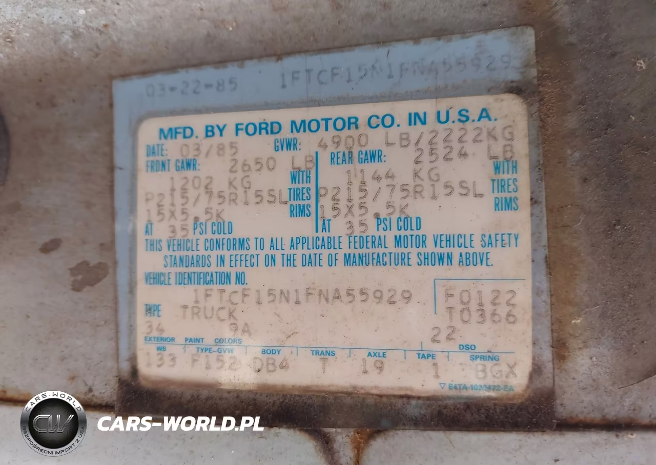 1985 Ford F150 VIN:1FTCF15N1FNA55929 - 9