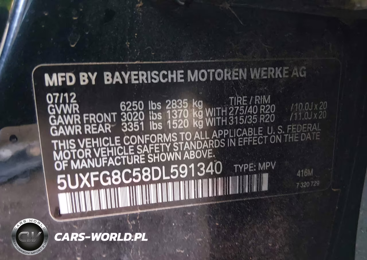 2013 BMW X6 xDrive50I VIN:5UXFG8C58DL591340 - 9