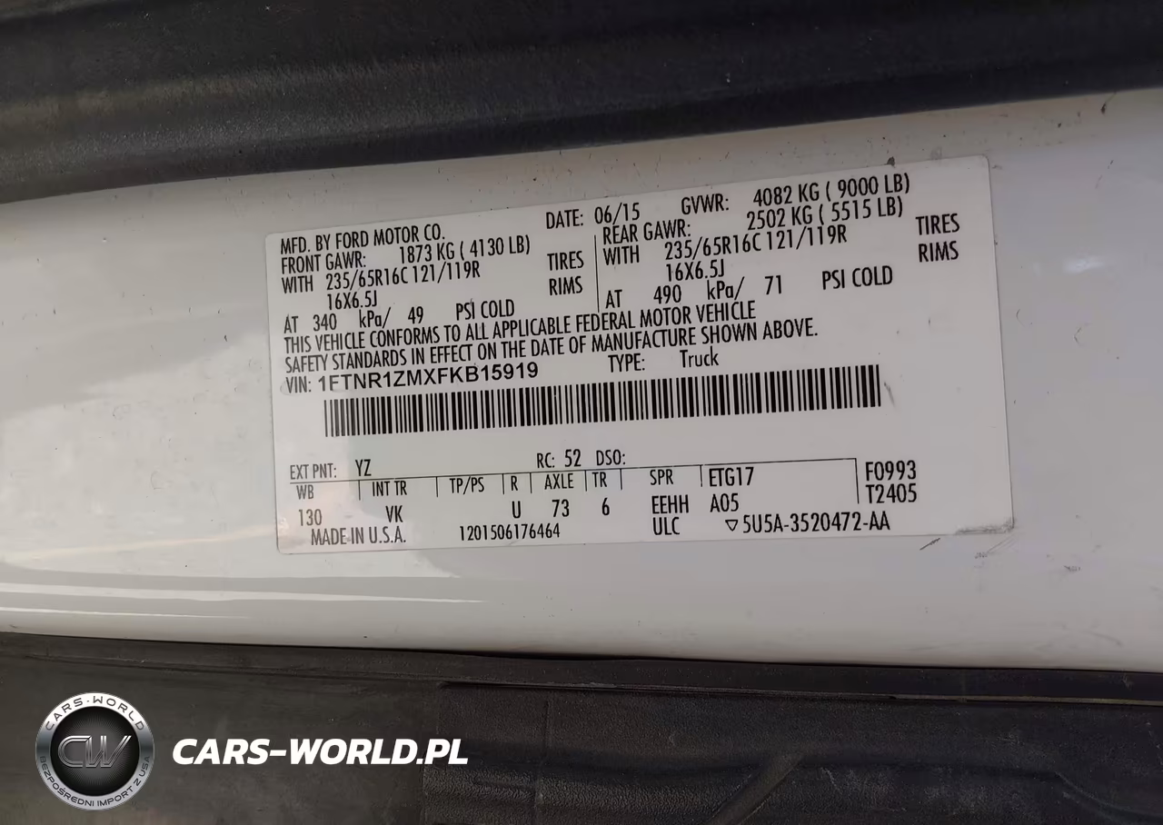 2015 Ford Transit-250 VIN:1FTNR1ZMXFKB15919 - 9