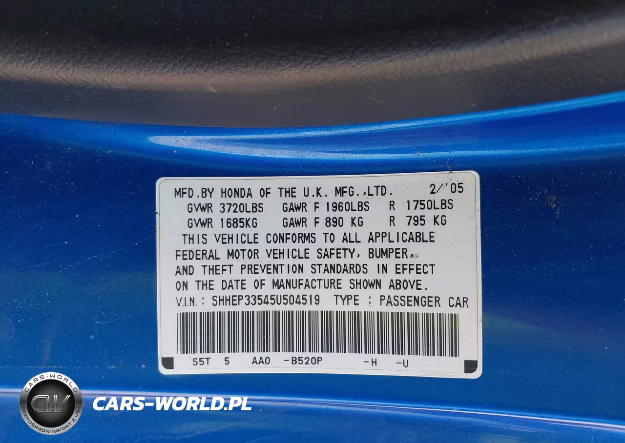 2005 Honda Civic Si VIN:SHHEP33545U504519 - 9