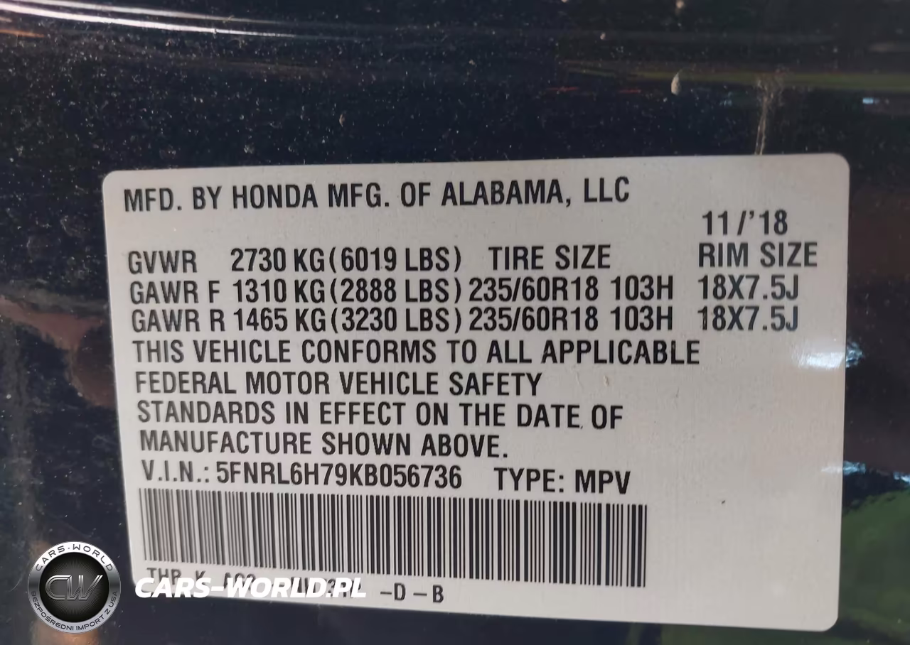 2019 Honda Odyssey Ex-L VIN:5FNRL6H79KB056736 - 9