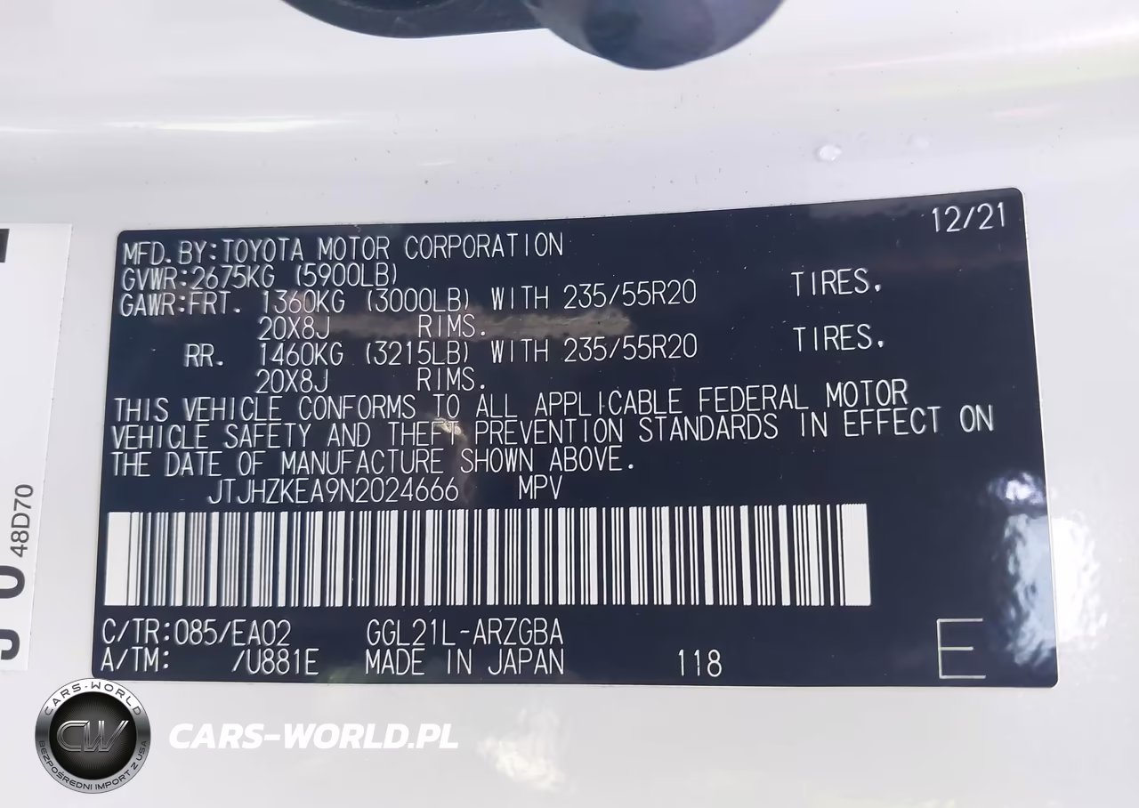 2022 Lexus Rx 350L VIN:JTJHZKEA9N2024666 - 9