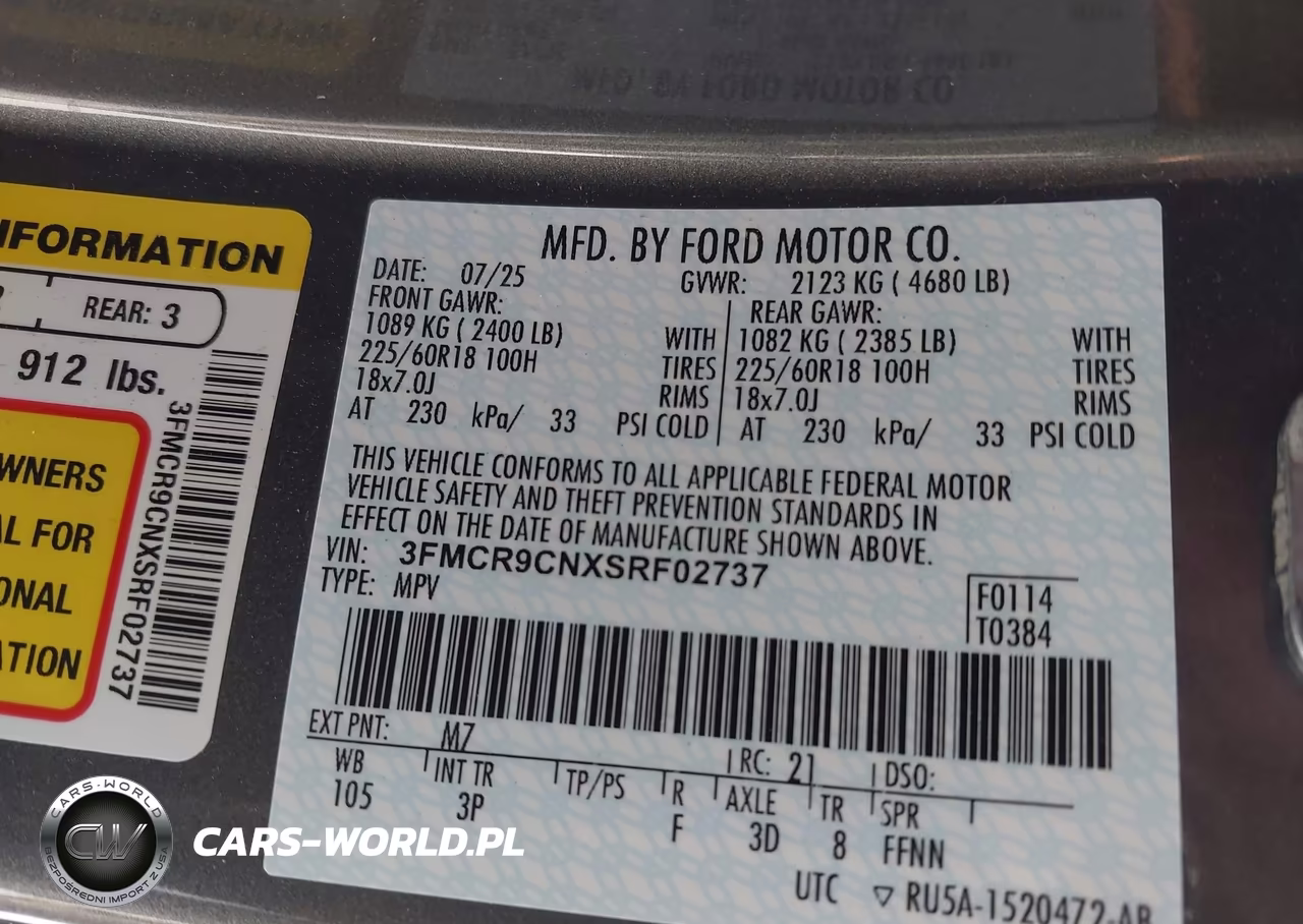 2025 Ford Bronco Sport Outer Banks VIN:3FMCR9CNXSRF02737 - 9