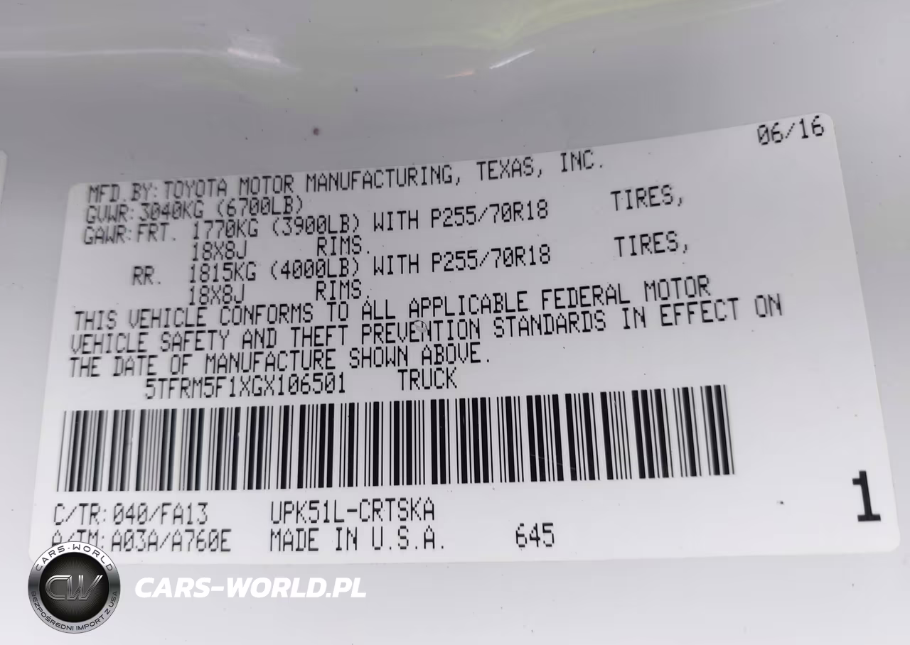 2016 Toyota Tundra Sr 4.6L V8 VIN:5TFRM5F1XGX106501 - 9