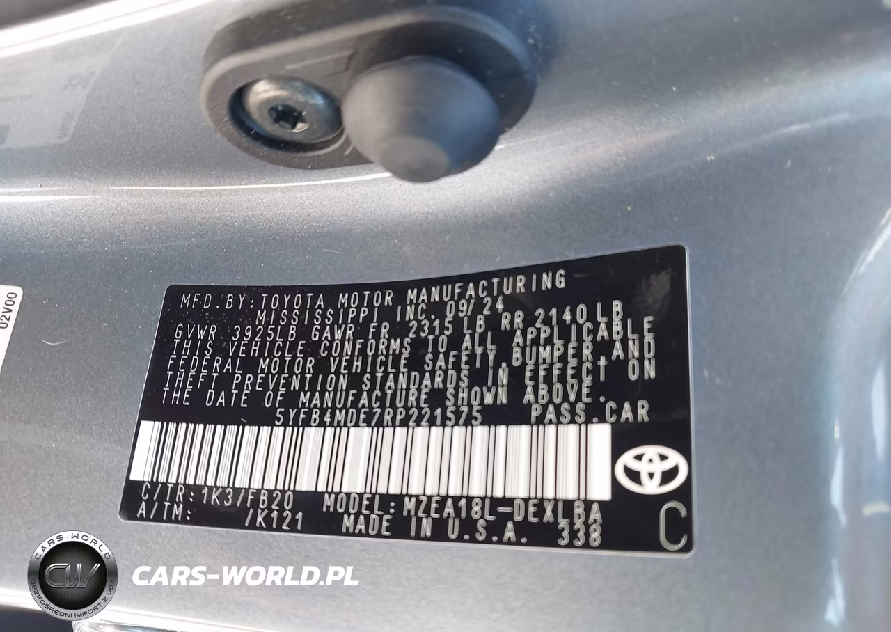 2024 Toyota Corolla Le VIN:5YFB4MDE7RP221575 - 9