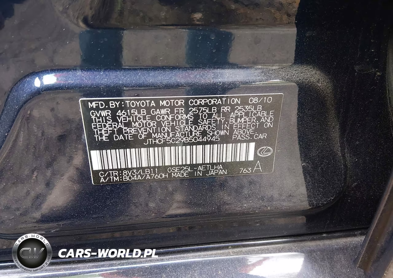 2011 Lexus Is 250 VIN:JTHCF5C29B5044945 - 9