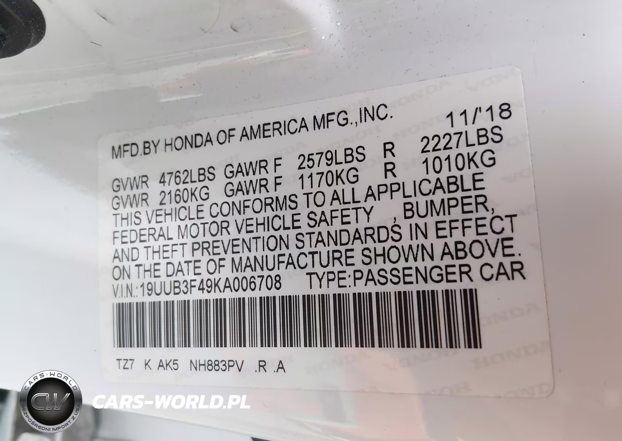 2019 Acura Tlx Tech Pkg VIN:19UUB3F49KA006708 - 9