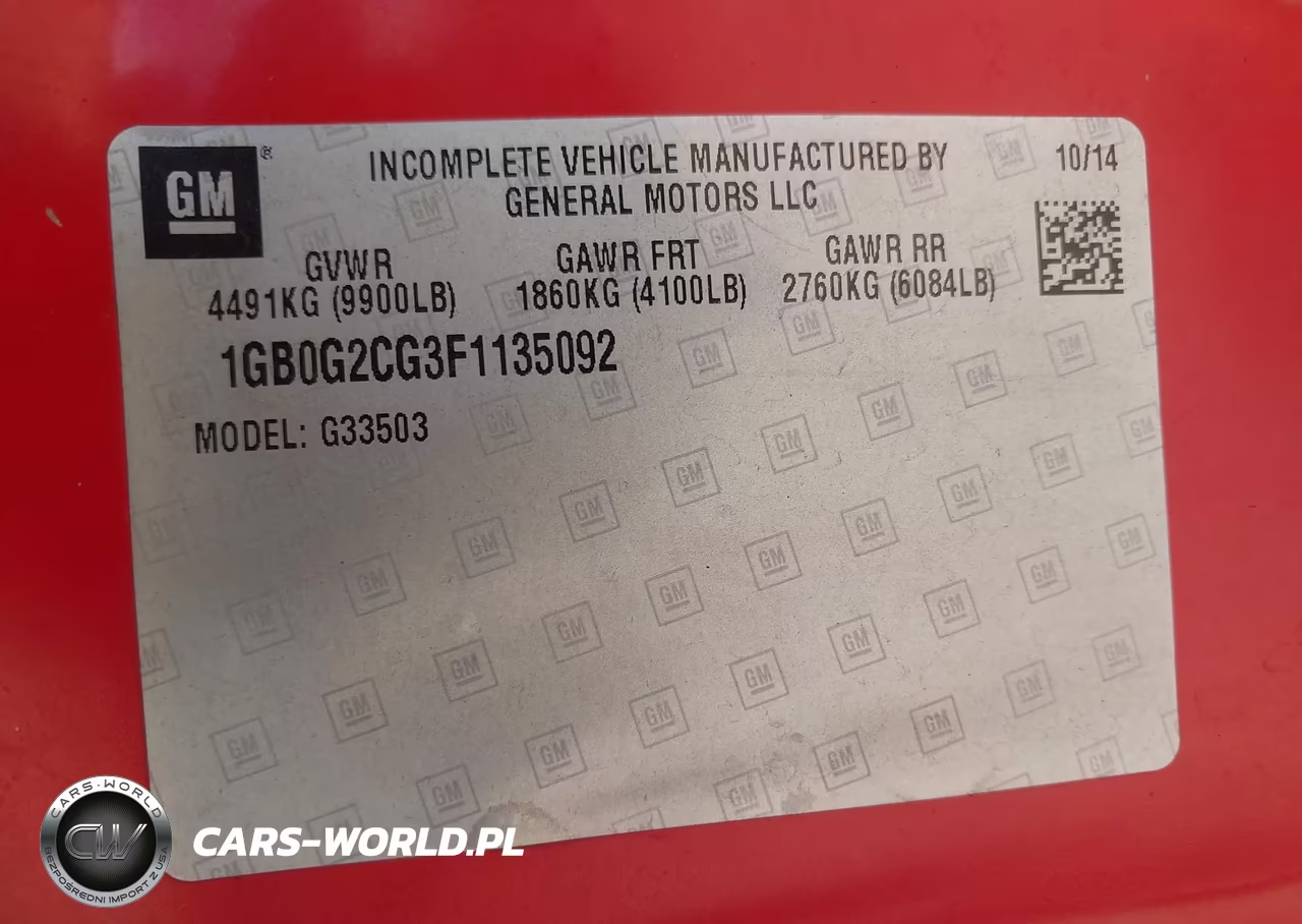 2015 Chevrolet Express Cutaway 3500 VIN:1GB0G2CG3F1135092 - 8