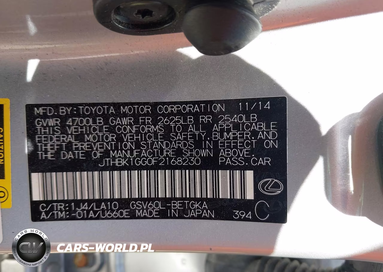 2015 Lexus Es 350 VIN:JTHBK1GG0F2168230 - 9