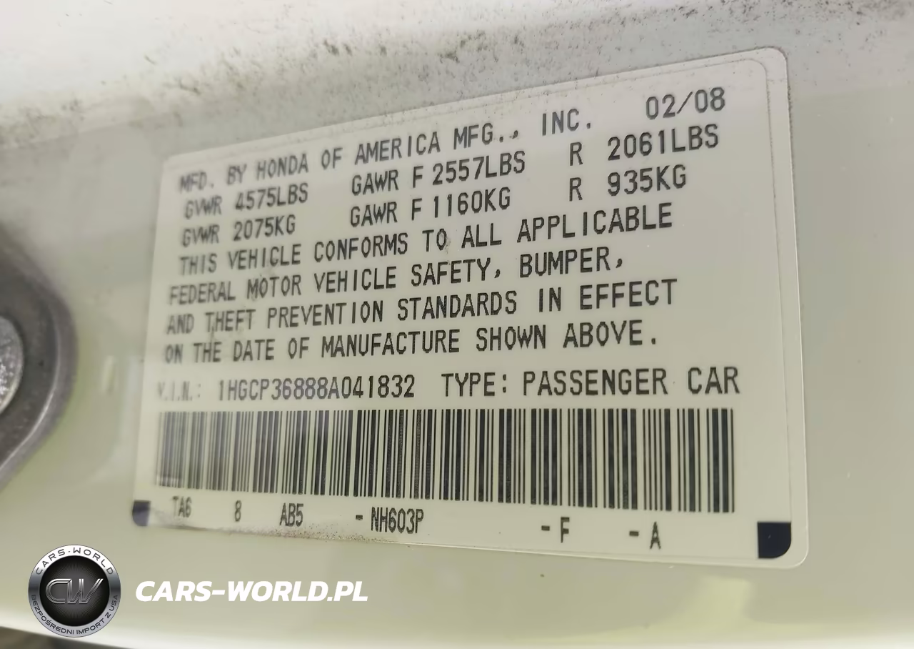 2008 Honda Accord 3.5 Ex-L VIN:1HGCP36888A041832 - 9