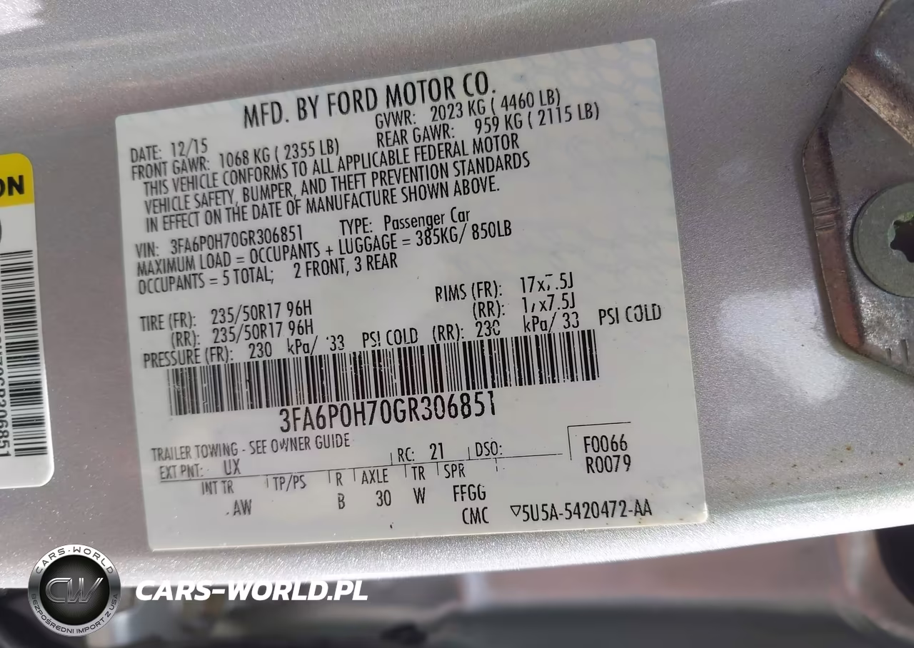 2016 Ford Fusion Se VIN:3FA6P0H70GR306851 - 9