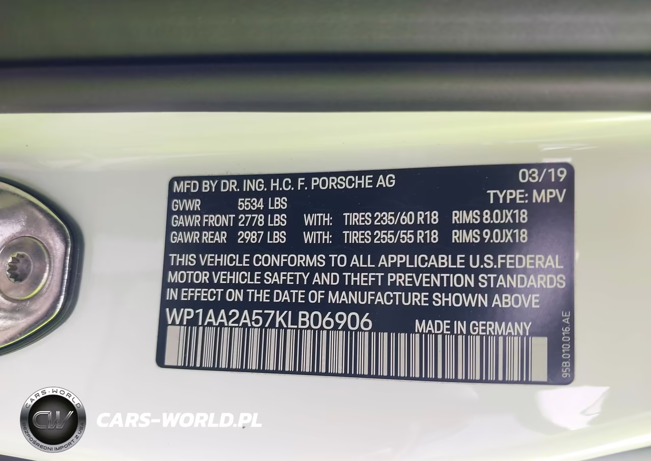 2019 Porsche Macan VIN:WP1AA2A57KLB06906 - 9