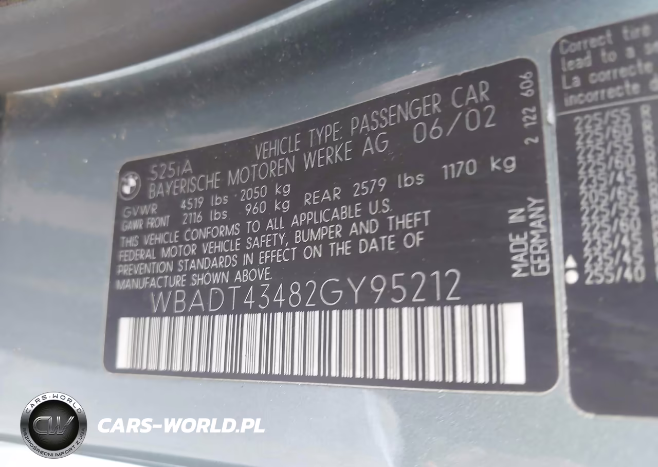 2002 BMW 525Ia VIN:WBADT43482GY95212 - 9
