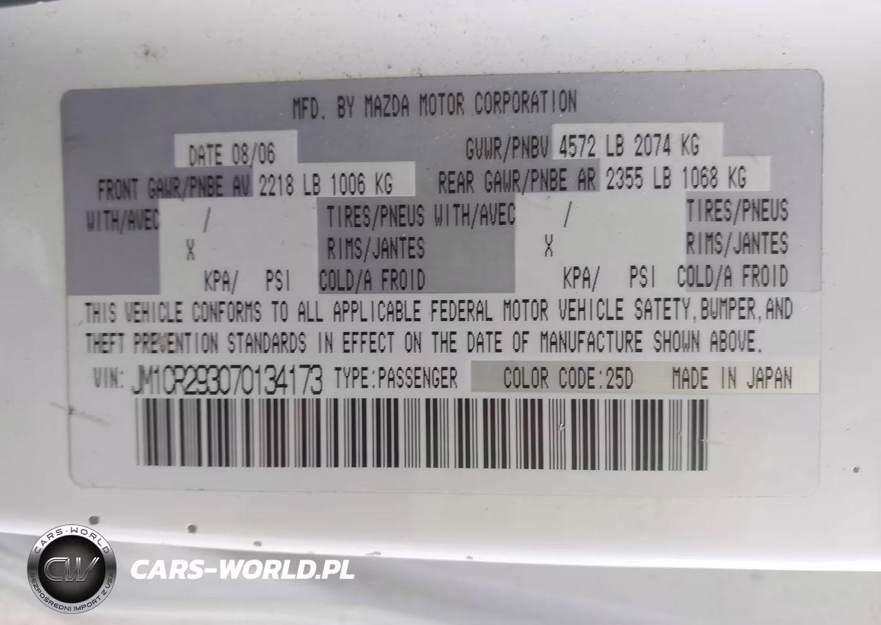 2007 Mazda Mazda5 Touring VIN:JM1CR293070134173 - 9