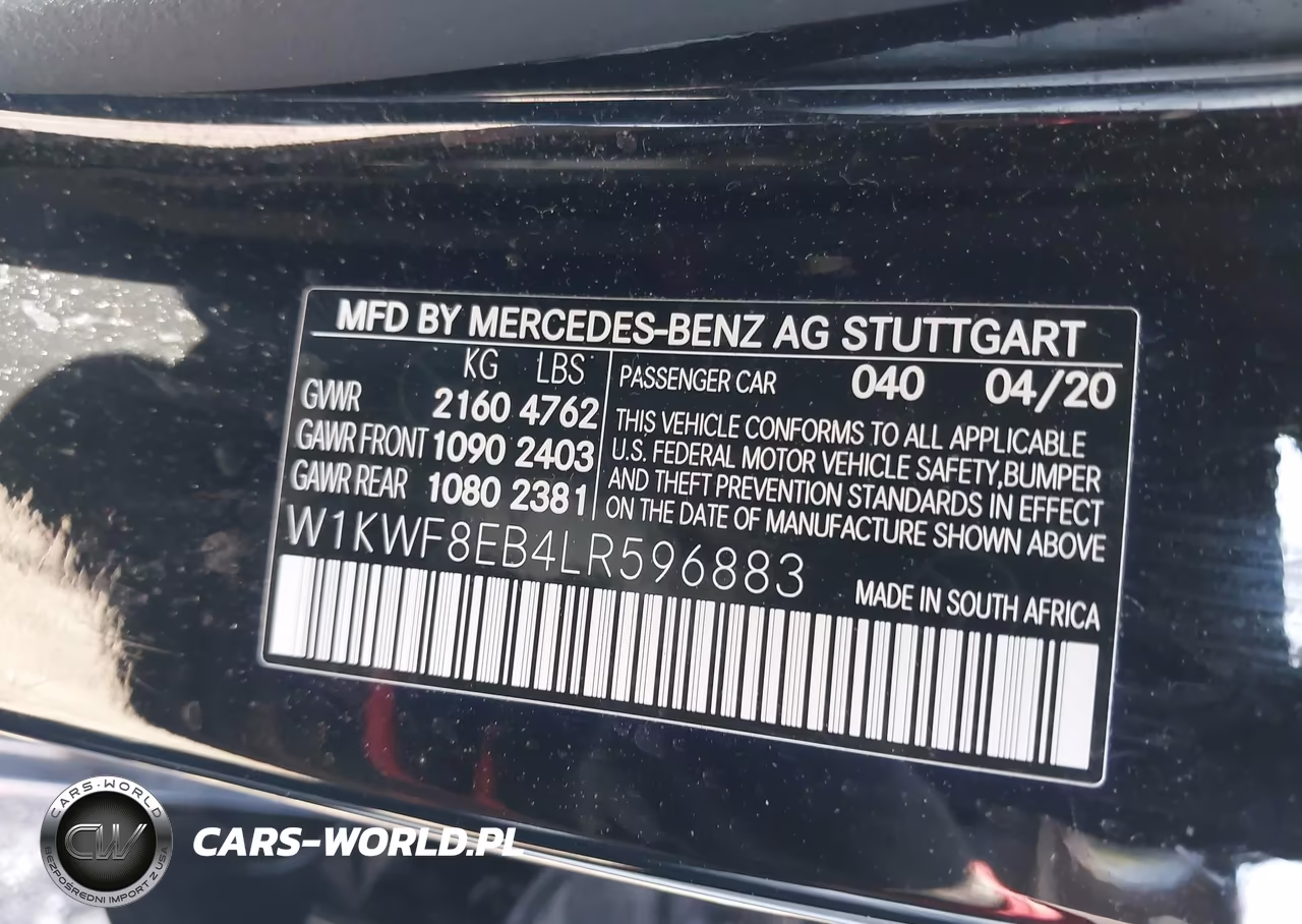 2020 Mercedes-Benz C 300 4Matic VIN:W1KWF8EB4LR596883 - 9
