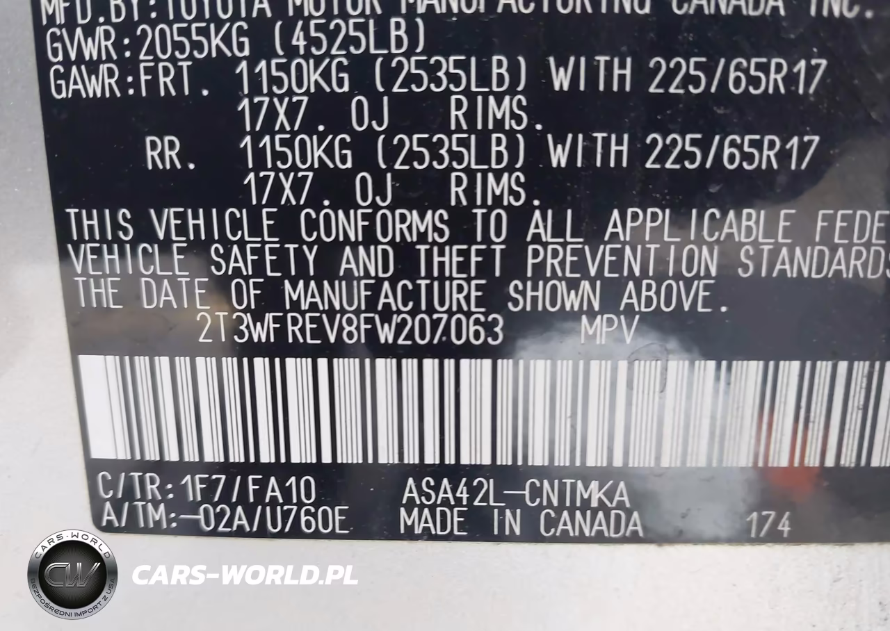 2015 Toyota Rav4 Xle VIN:2T3WFREV8FW207063 - 9