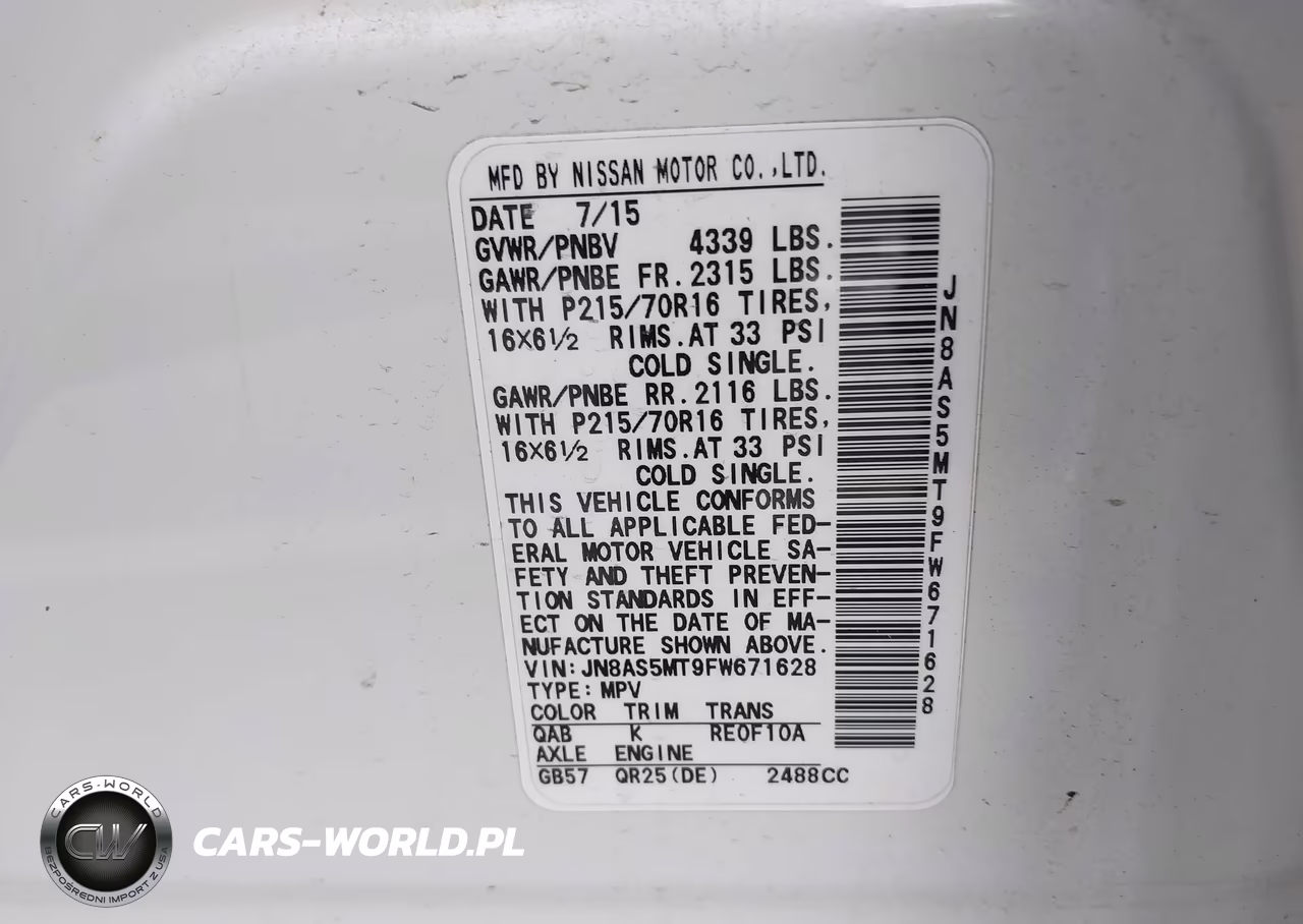2015 Nissan Rogue Select S VIN:JN8AS5MT9FW671628 - 9