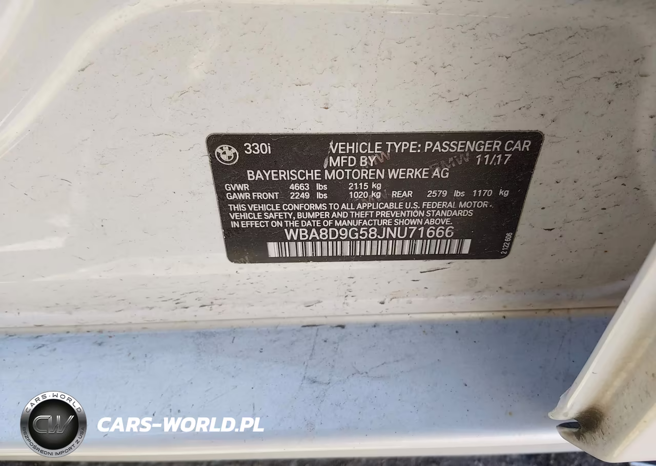 2018 BMW 330I xDrive VIN:WBA8D9G58JNU71666 - 9