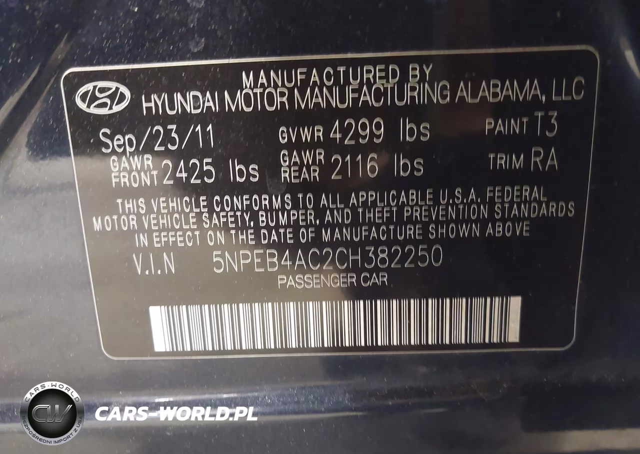 2012 Hyundai Sonata Gls VIN:5NPEB4AC2CH382250 - 9