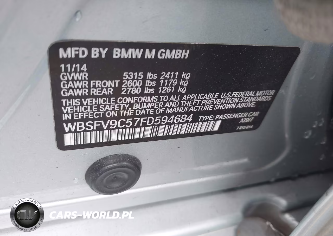 2015 BMW M5 VIN:WBSFV9C57FD594684 - 9