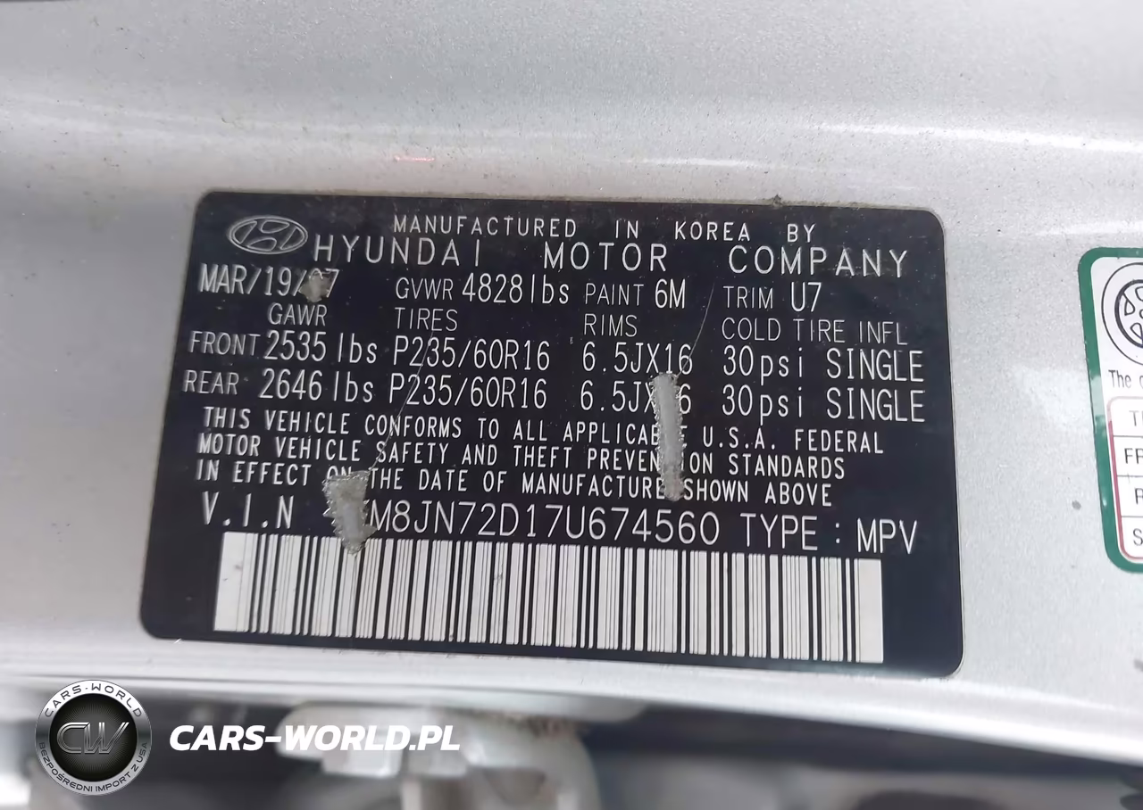 2007 Hyundai Tucson Limited-Se VIN:KM8JN72D17U674560 - 9