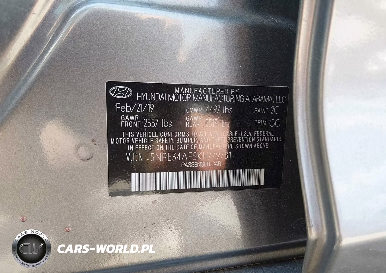 2019 Hyundai Sonata Sel VIN:5NPE34AF5KH779781 - 9