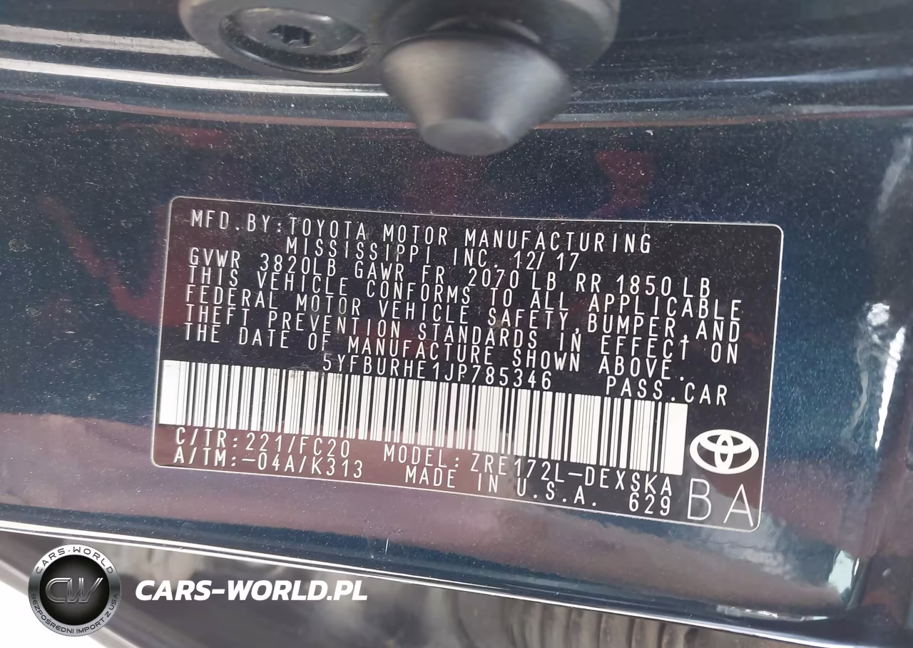 2018 Toyota Corolla Se VIN:5YFBURHE1JP785346 - 9