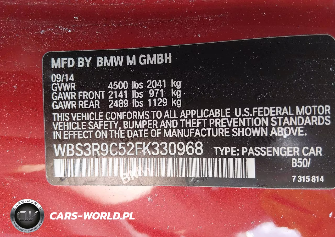 2015 BMW M4 VIN:WBS3R9C52FK330968 - 9