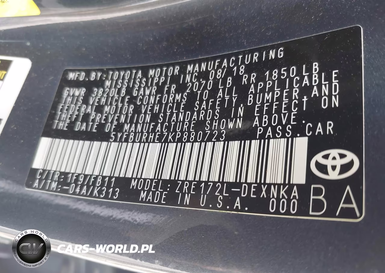 2019 Toyota Corolla Le VIN:5YFBURHE7KP880723 - 9