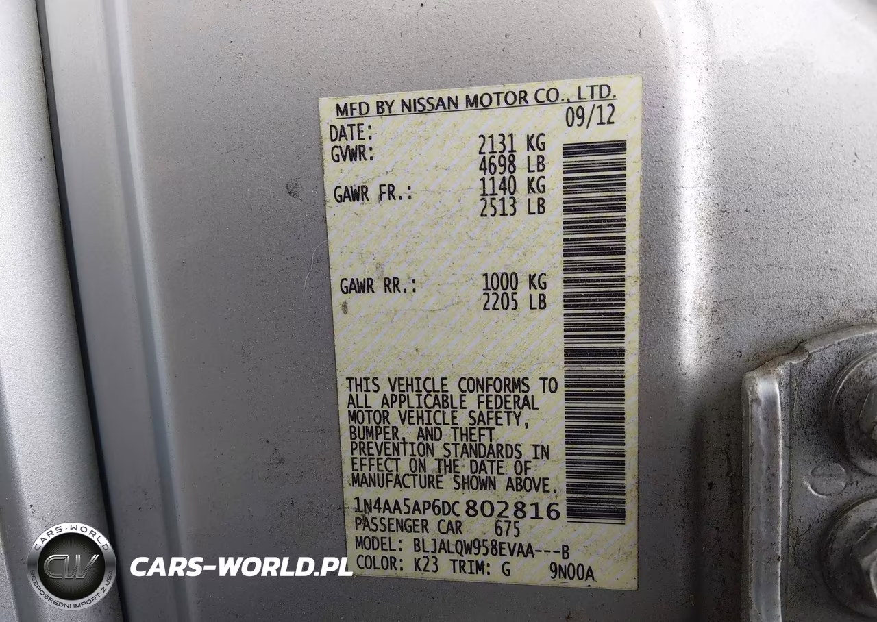 2013 Nissan Maxima 3.5 S VIN:1N4AA5AP6DC802816 - 9