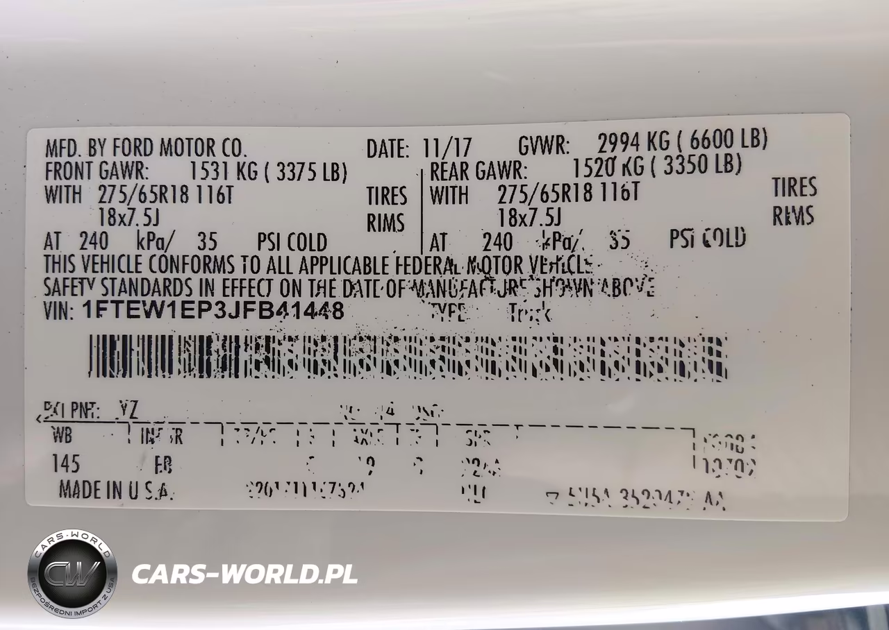 2018 Ford F-150 Xlt VIN:1FTEW1EP3JFB41448 - 9