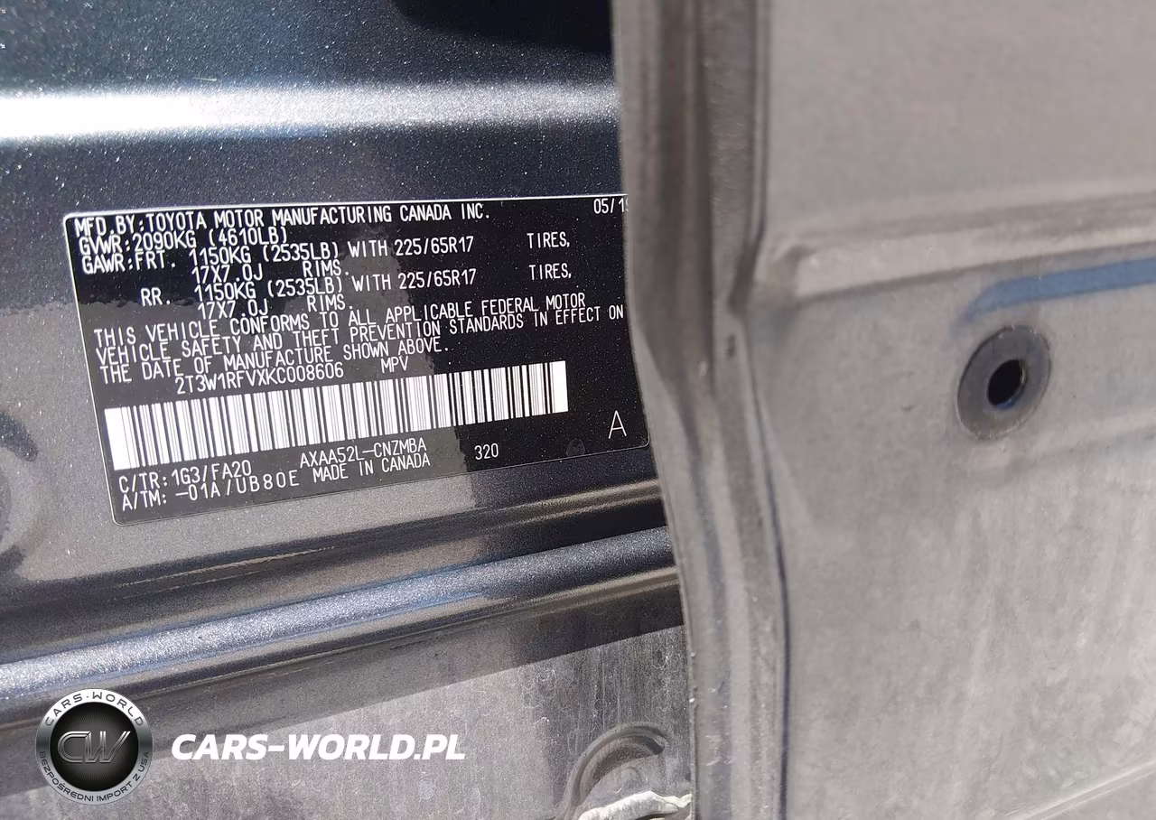 2019 Toyota Rav4 Xle VIN:2T3W1RFVXKC008606 - 9